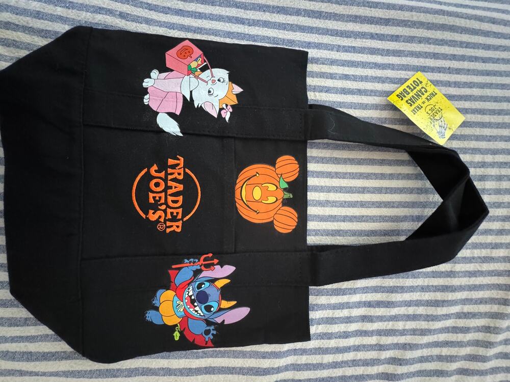 Disney Halloween Stitch,Marie,Pooh, Mickey Custom Made Trader Joes Mini Tote